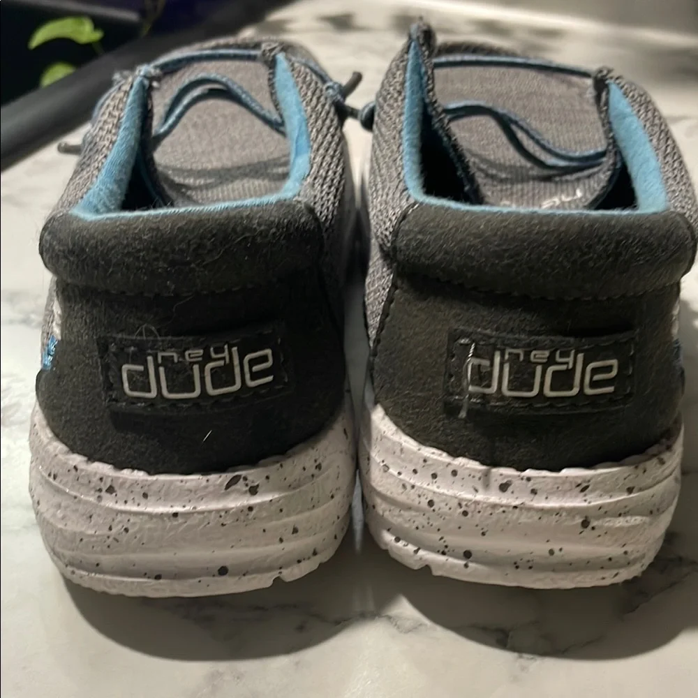 Hey Dude Gray and Blue Kids Shoes - Picture 3 of 5